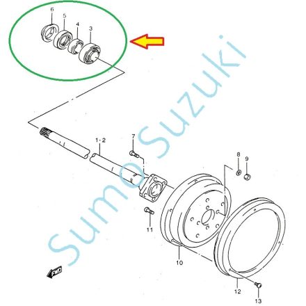 Suzuki Samurai SJ410,SJ413 Rear Wheel Bearing KIT G-09269-35009-SS-K
