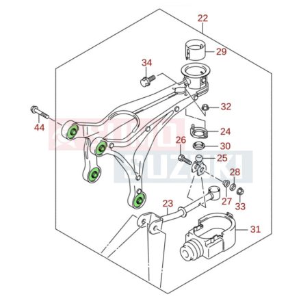 Suzuki Jimny Gear Shift Control Lever Housing Bush Set (4 Pcs) G-28102-76J03-BUSH