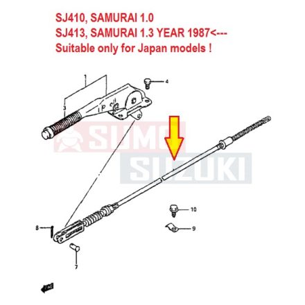 Suzuki Samurai 1.0 SJ410 Kézifék bowden kardánfékhez 54640-80011