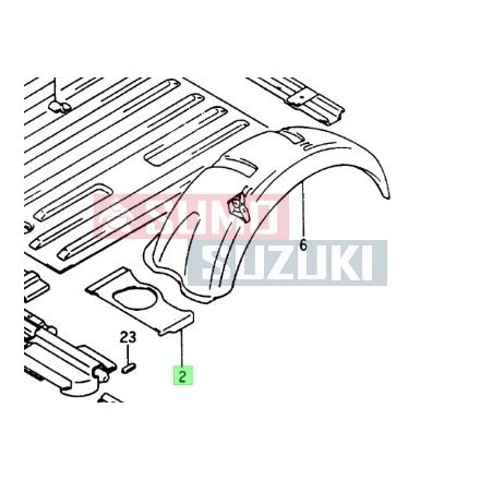 Suzuki Samurai Rear Floor Side Panel RH (Original Suzuki) 62112-80000