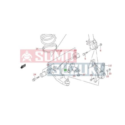 Suzuki Balenon első lengőkar bilincs csavar 01550-10303