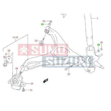 Suzuki Swift hátsó tengely szilent csavar alátét (3/5 ajtós modellek) 08321-01103