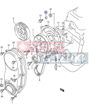 Suzuki vezérműszfedél belső távtartó 09180-06106