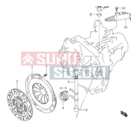 Suzuki Swift Kuplung kiemelő villa szimering 09284-16004