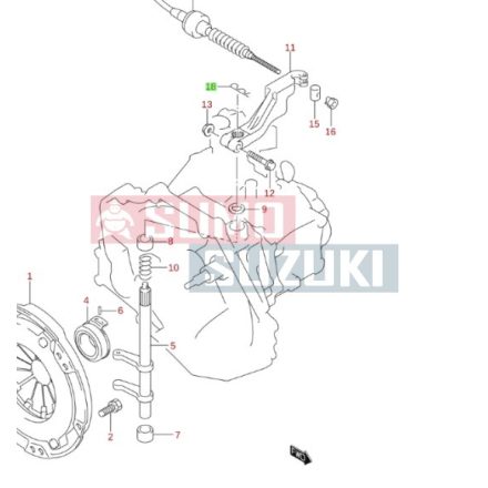 Suzuki Swift és Wr+ kuplung kiemelő villa biztosító rugó 09385-10005