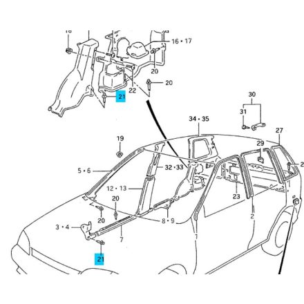 Suzuki Swift 1990-1998 patent (benyomós, fekete, nagy) utastérben kerékjáratnál 09409-07321-5PK