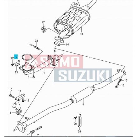Suzuki Ignis Wagon R (VVT) SX4 benzines kipufogó tömítés tűzkarika gyári eredeti Suzuki 14181-60G10