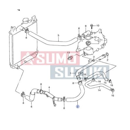 Suzuki Swift 1,3 Hűtőcső két fémcső között 17855-63B50
