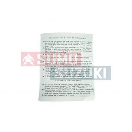 Suzuki Samurai motorszám plakett 17999-73000