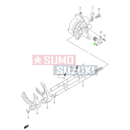 Suzuki Jimny fogaskerék osztómű kapcsoló tengelyen 29741-76J00