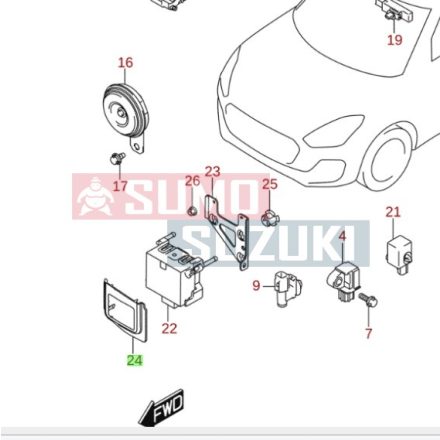 Suzuki Swift sport távolságtartó elektronika burkolat 33947-68R00