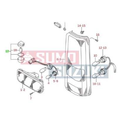 Suzuki Jimny rendszám világítás lámpa 35910-75F22-E