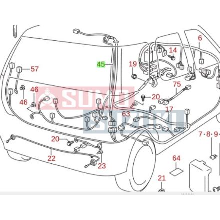 Suzuki Ignis hátsó ablaktörlő kábelköteg 36680-86G00
