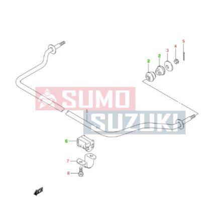 Suzuki Alto stabilizátor gumi készlet 42451M76G00-SE-KIT