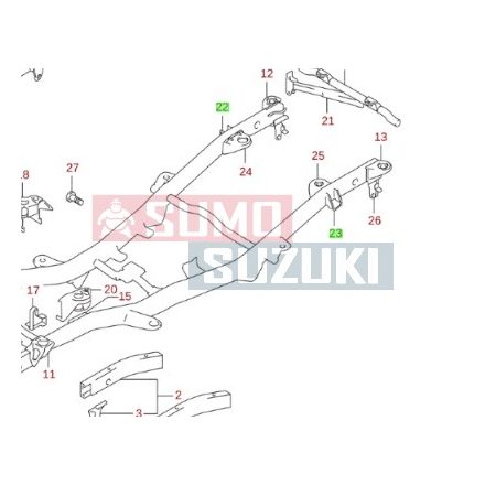 Suzuki Jimny alváz konzol hátsó bal 57870-81A01