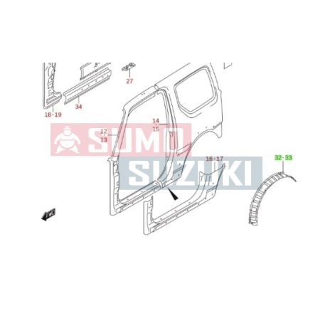 Suzuki Jimny sárvédő tartó ív jobb 64260-81A00