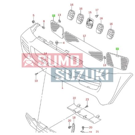 Suzuki Jimny Lökhárító betét ezüst 71715-84A00-ZM2