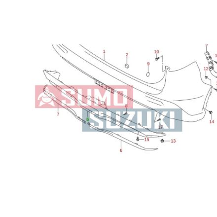Suzuki Vitara hátsó lökhárító alsó burkolat 2018-tól (GYÁRI) 71871-86R00-0BK