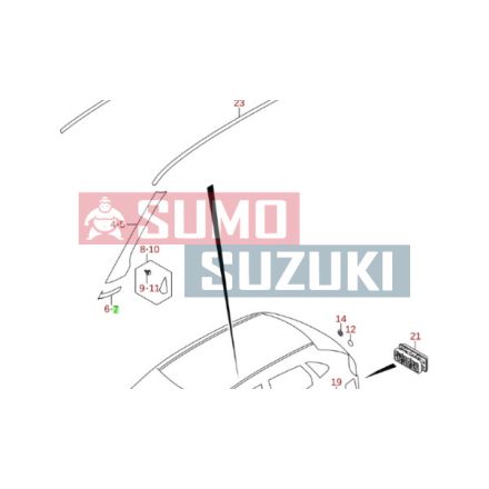 Suzuki Baleno tetődíszléc eleje bal 2016-tól 77171M68P00