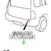 Suzuki "Grand Vitara" felirat hátsó króm 77841-65D21-0PG