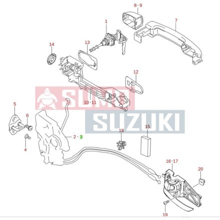 Suzuki Vitara zárszerkezet bal első ajtóba 82202-54P11-E
