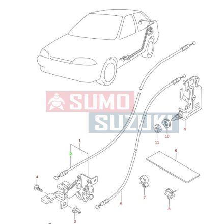 Suzuki Swift Sedan csomagtér nyitó bowden  83340-70C11
